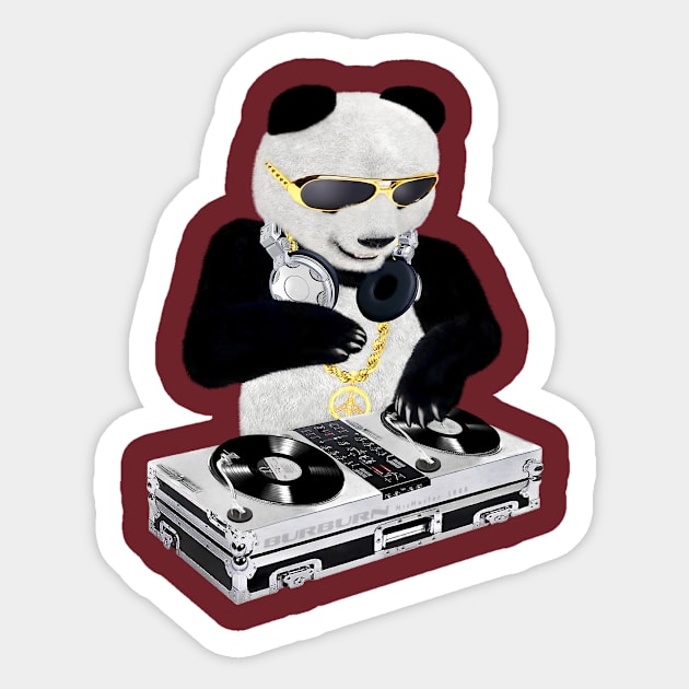 DJ Panda Bling Bling Sticker by Just Trying To Make It Work